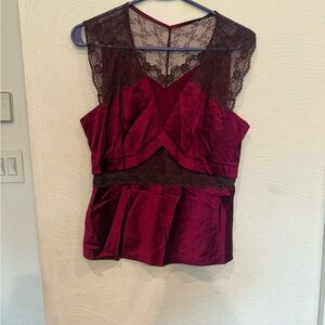 Moda International Deep Red Sleeveless Top